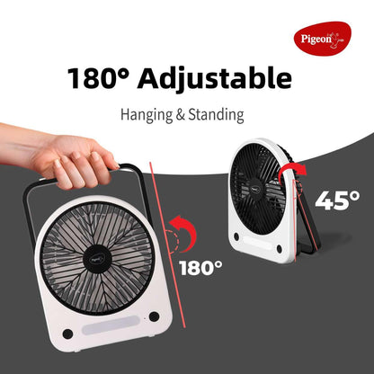 Pigeon Wave Portable Mini Fan | Rechargeable Battery | 180° Rotation | USB Charging | LED Lightning |