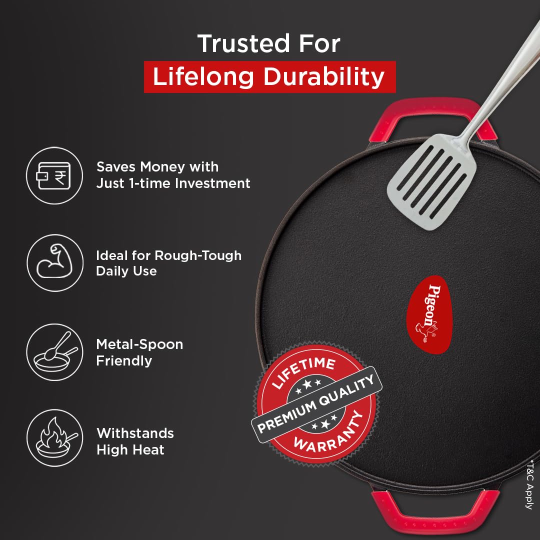 Pigeon Imperi Dosa Tawa 300 mm | Toxin-Free | Double Side Handles | Naturally Non-Stick |