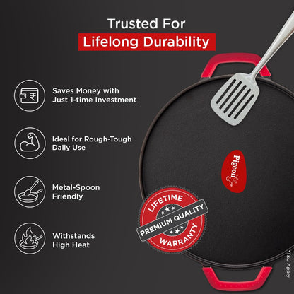Pigeon Imperi Dosa Tawa 300 mm | Toxin-Free | Double Side Handles | Naturally Non-Stick |