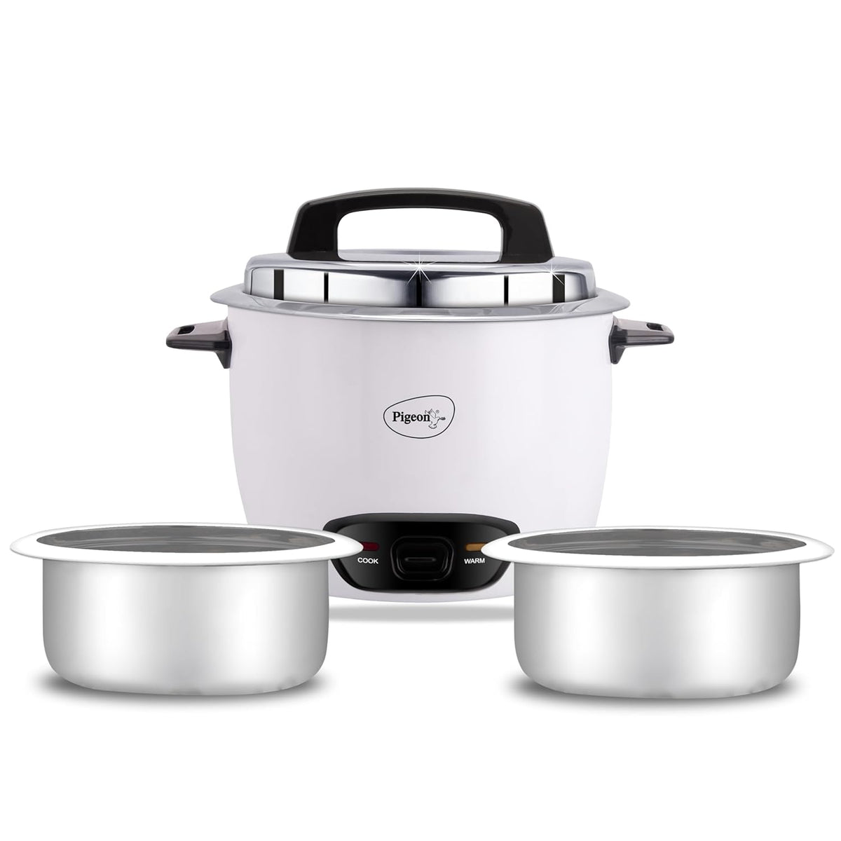 Pigeon Joy Rice cooker | 1 Litre | Aluminium Cooking Pot | Measuring Cup | Spatula | White |