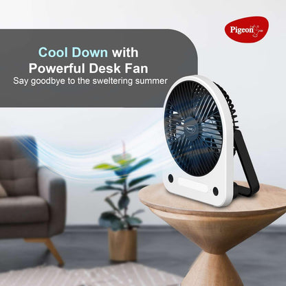 Pigeon Wave Portable Mini Fan | Rechargeable Battery | 180° Rotation | USB Charging | LED Lightning |