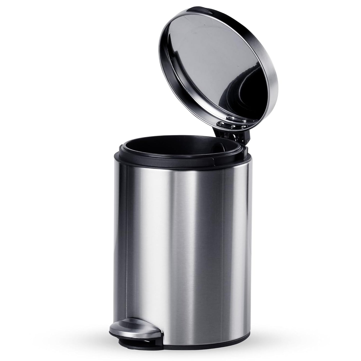 Tramontina Stainless Steel Round Step Dustbin | Fingerprint Resistant Finish | Removable Inner Bucket | Office & Hospitality |