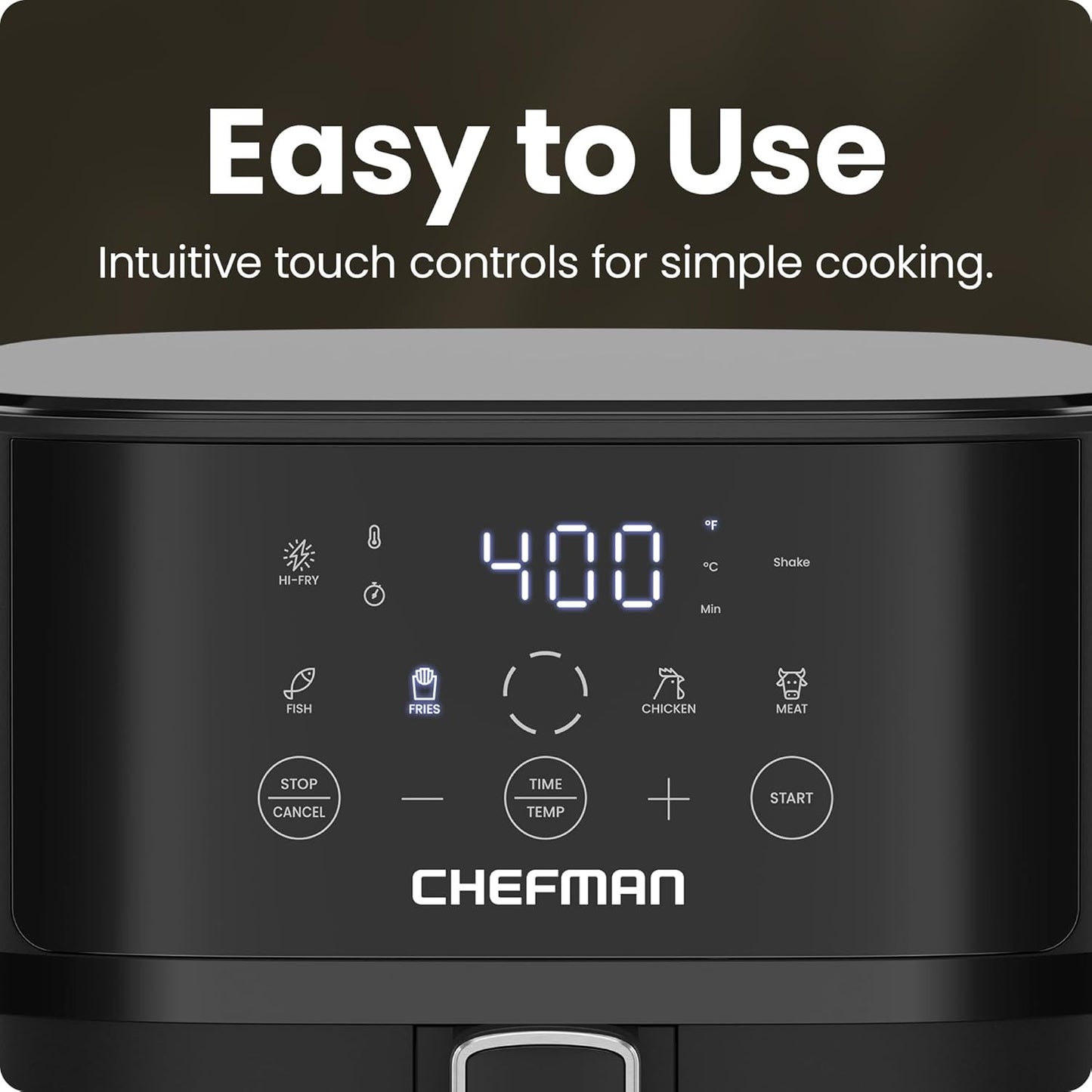 Chefman 6 QT Compact Airfryer | Hi-Fry Technology | Touchscreen Controls | Black |
