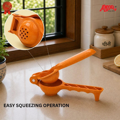 Anjali Large Lemon Squeezer | Brown | Seed and plup filter |