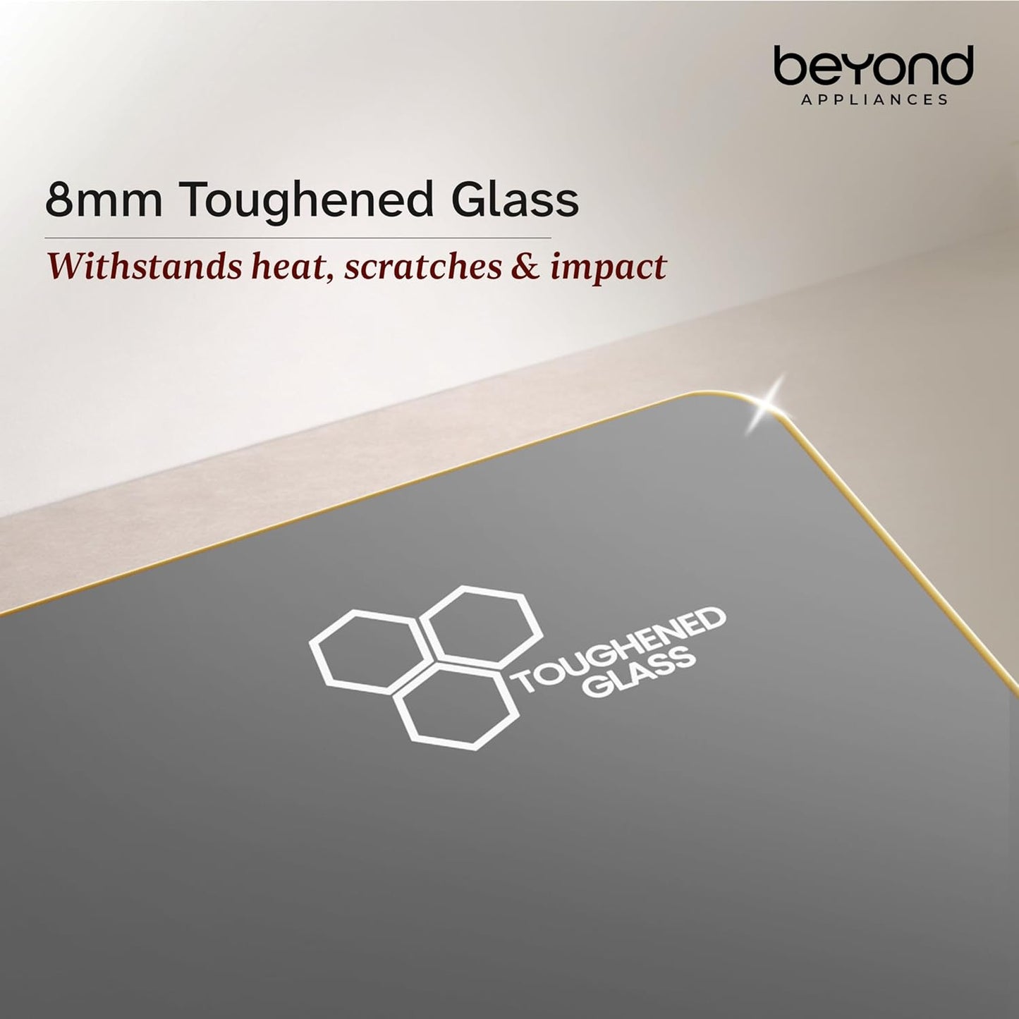 Beyond Appliances Altair 4 Burner Glass Gas Stove | Auto Ignition | Digital Timer | Toughened Glass |