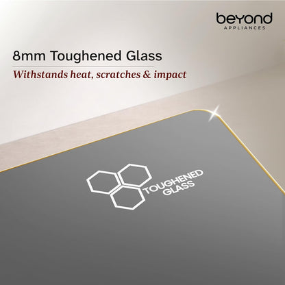 Beyond Appliances Altair 4 Burner Glass Gas Stove | Auto Ignition | Digital Timer | Toughened Glass |