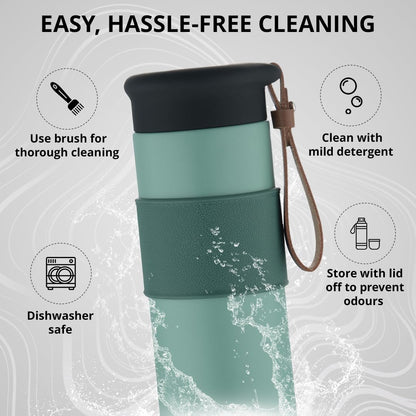 Buy Bergner Walking 450 ml ThermoSteel Bottle/Flask | Mineral green | Double Wall |