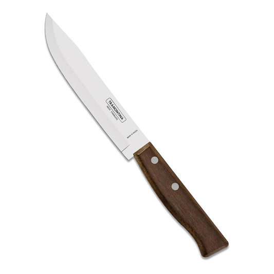 Tramontina Tradicional Multipurpose Kitchen Knife | 15 cm Stainless Steel Blade | Wooden Handle | Heavy-Duty Everyday Kitchen Essential | 5-Year Warranty |