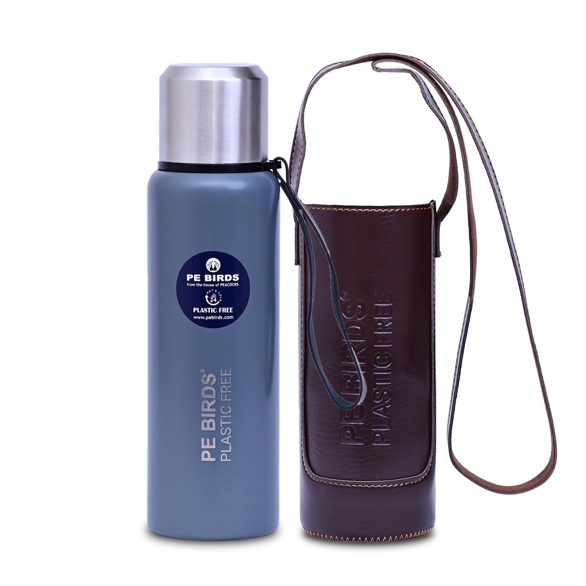 PE Birds Stainless Steel Vacuum Insulated Flaskl with Inner Lid and Carry Bag | BPA Less Design |