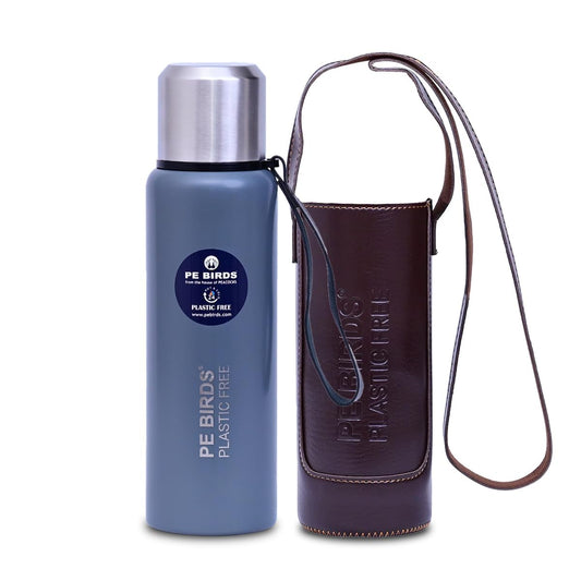 PE Birds Stainless Steel Vacuum Insulated Flaskl with Inner Lid and Carry Bag | BPA Less Design |
