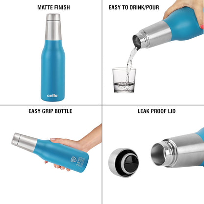 Cello Duro Tuff Stainless Steel Series Trek Flask | 900ml | Blue |
