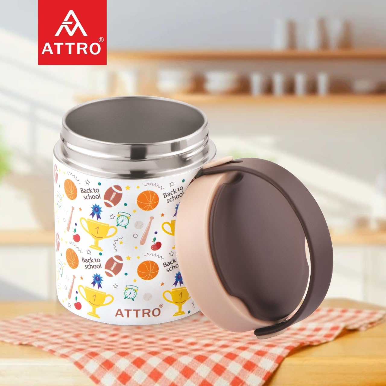 ATTRO Happy Go Vacuum Insulated Stainless Steel Soup Jar | 500ml |