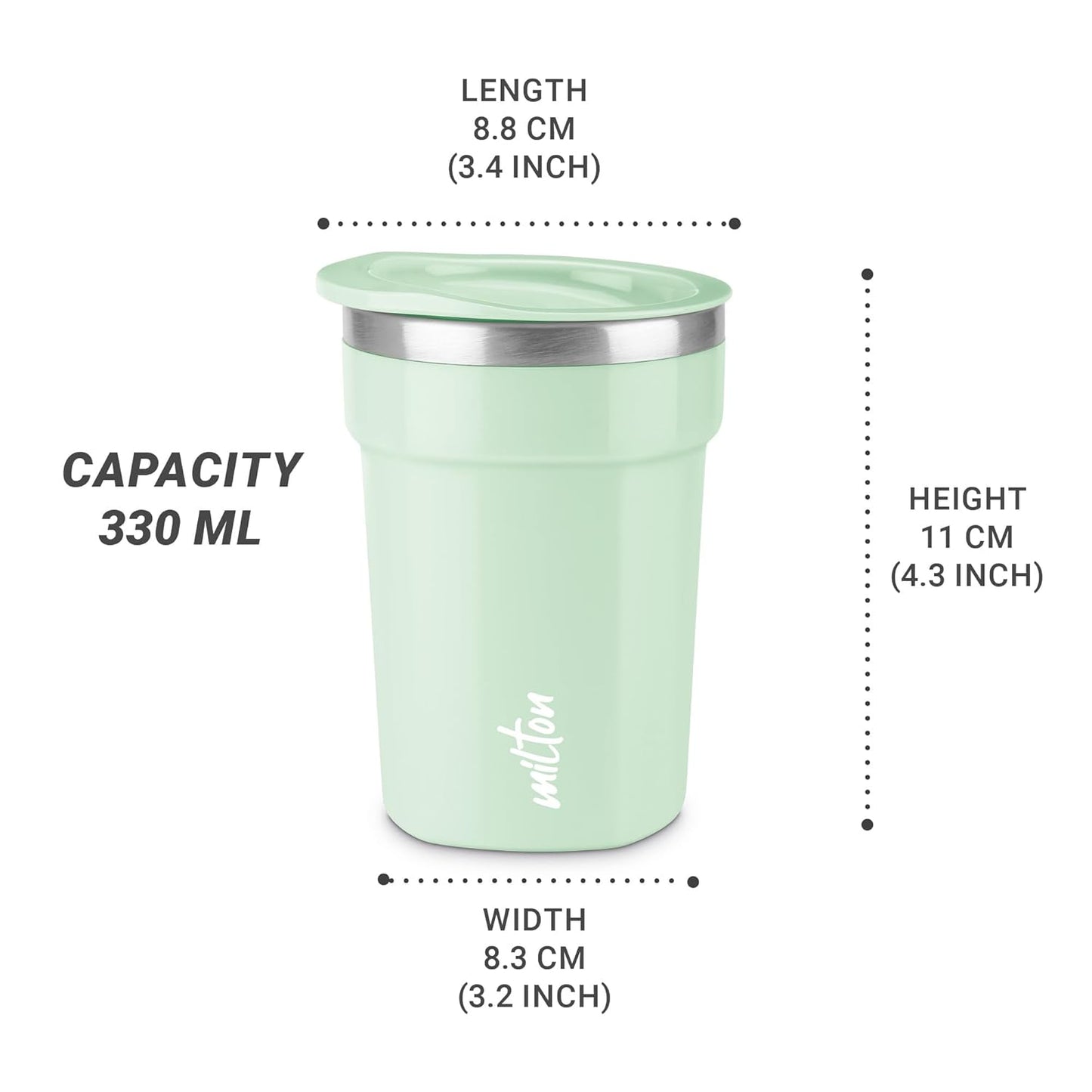 Milton Cool Touch Deccan Coffee Mug | 350ml | Aqua Green |