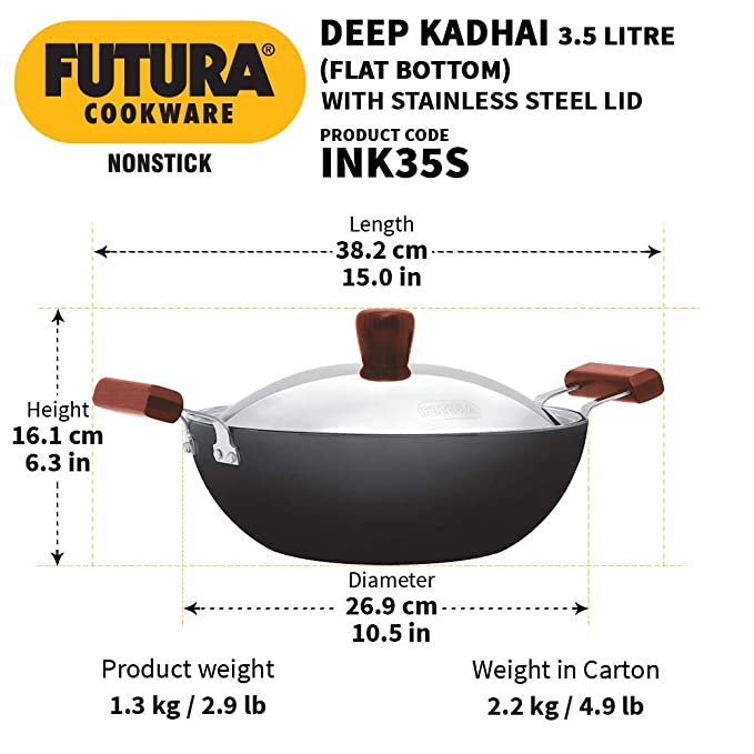 Hawkins Futura Deep Kadhai, 3.5 Litre