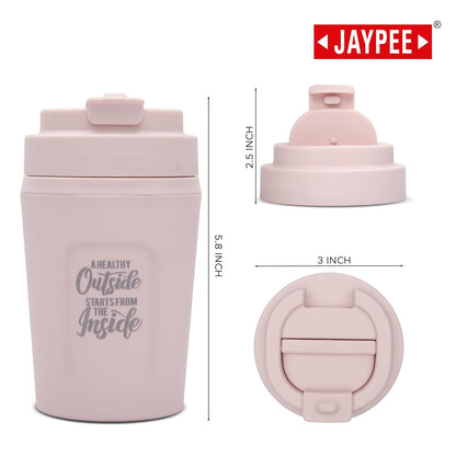 Jaypee Snap Sip Steel Insulated Coffee Mug | 350 ml | Spill Proof | Suitable for Any Beverage |