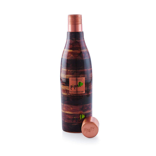 Buy Pipal Sanjivni Copper Water Bottle | Designer Wood | Everyday Use |
