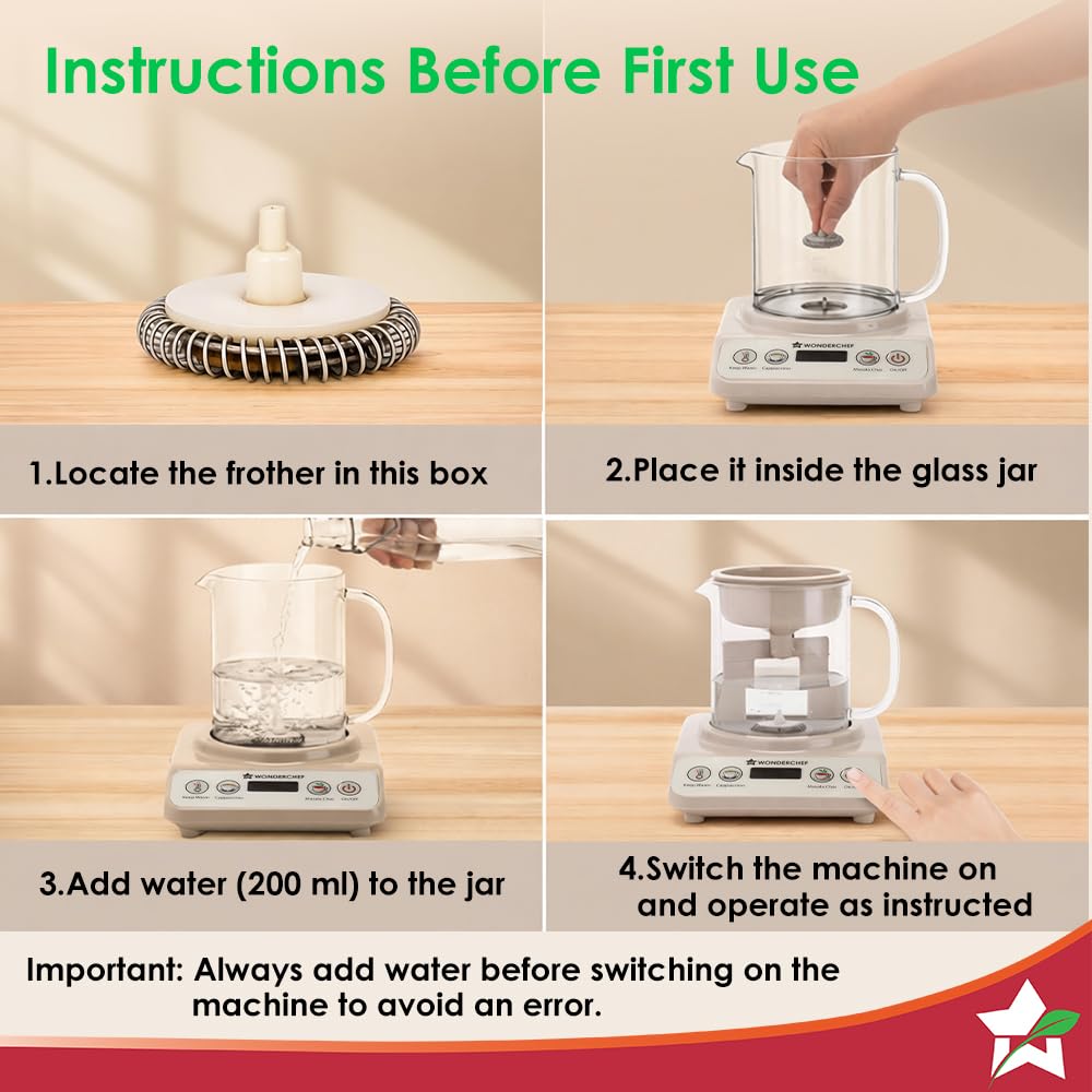 Wonderchef Chai Maker | Fully Automatic | Tea & Cappuccino Maker | 500 ML | 2 Year Warranty | - Infinia Home and Kitchen