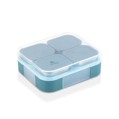 Attro Admire 4 Compartment SS Lunch Box | Removable Containers with Lids |