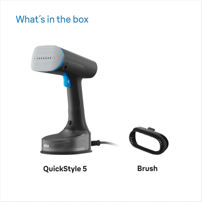 QuickStyle 5 Garment Steamer | Handheld Garment Steamer | Lightweight | Black & Blue