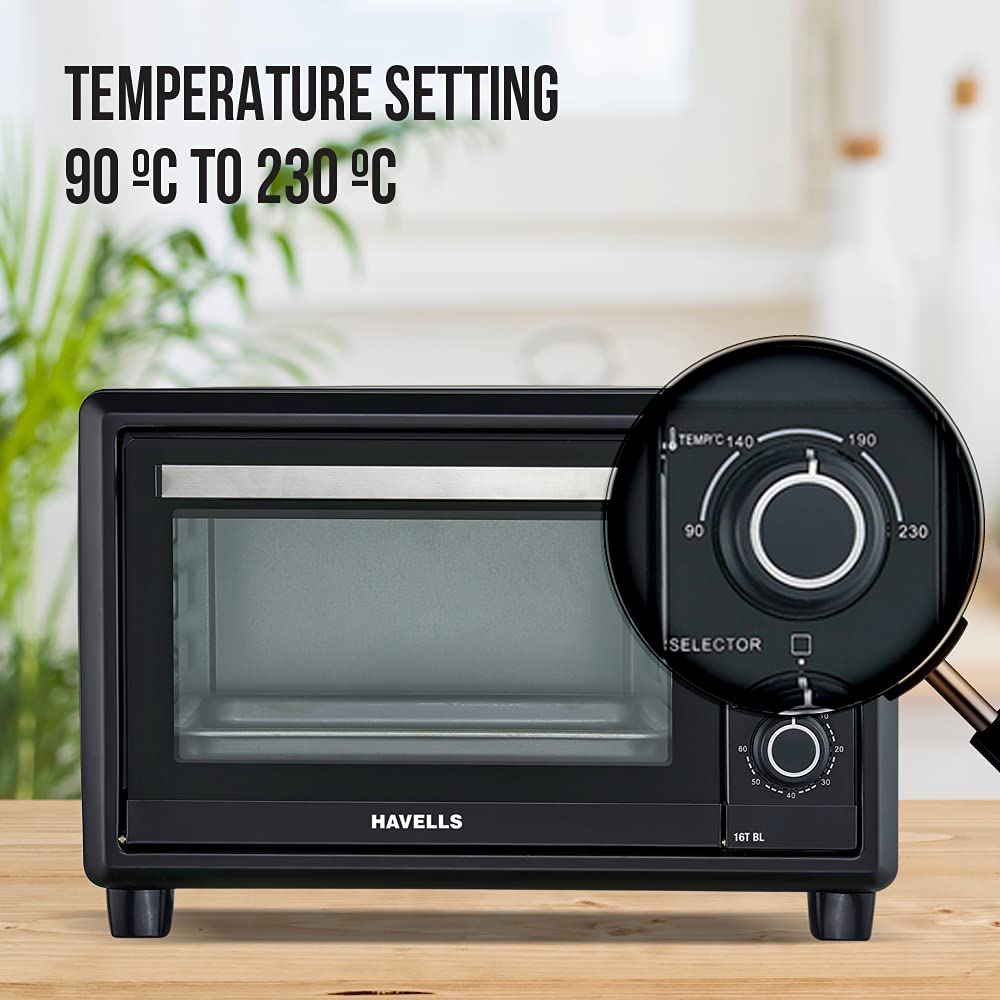 Havells OTG 16 Litre | Toughened Double Glass Door | 60 min timer | 6 Heating Modes |
