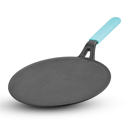 Bergner Eco Cast Iron Roti Tawa | 26 cm | Comes with Silicone Sleeve | Pre-Seasoned Iron Tawa |