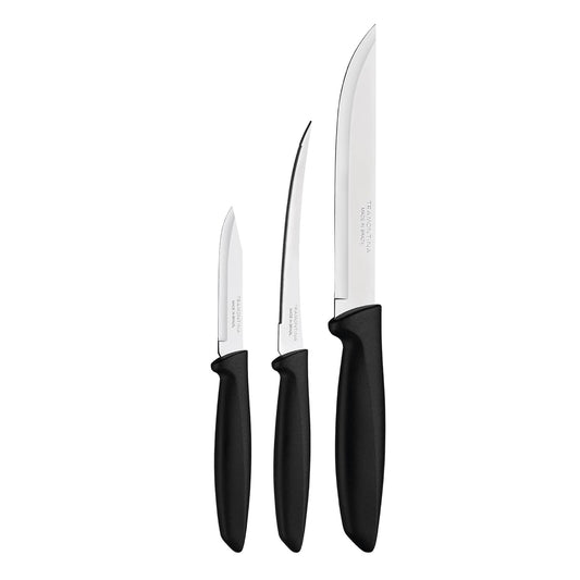 Upgrade Tramontina Plenus 3 Piece Knife Set | Sharp Blade | Dishwasher Safe Design |