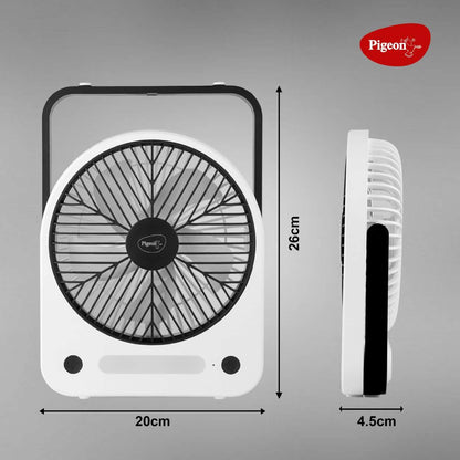 Pigeon Wave Portable Mini Fan | Rechargeable Battery | 180° Rotation | USB Charging | LED Lightning |