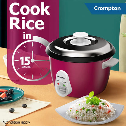 Crompton Harvest Pro Food Grade Non-stick Rice Cooker | 1.8L | - Infinia Home and Kitchen