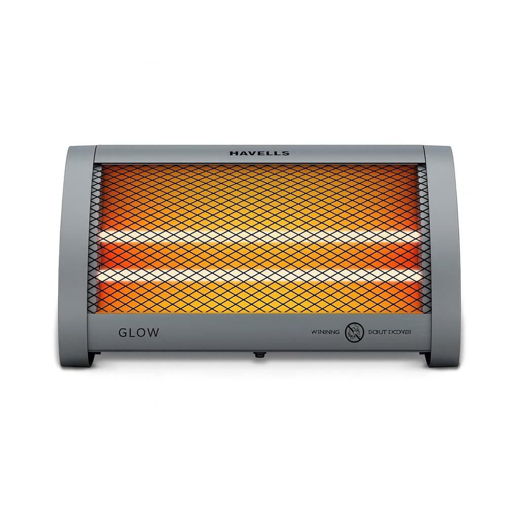 Havells GLOW | Room Heater| Dual Heat | Dual Quartz Heating Rods | Silent Operation |