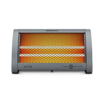 Havells GLOW | Room Heater| Dual Heat | Dual Quartz Heating Rods | Silent Operation |
