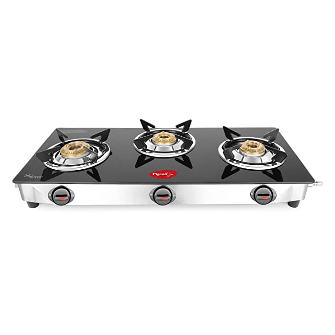 Pigeon Ayush Glasstop Gas Stove | Black |