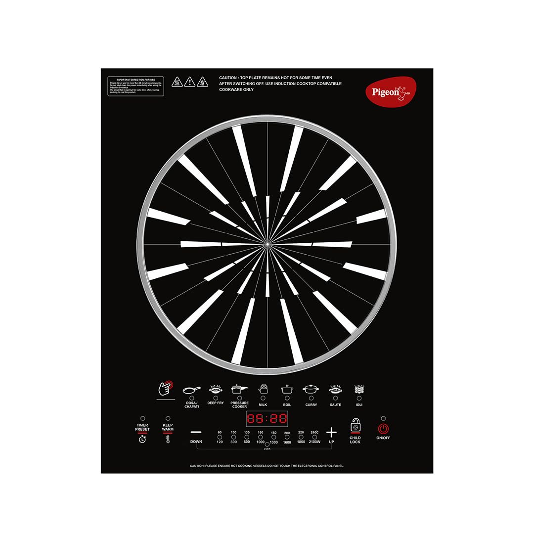 Pigeon Rapido Jumbo | 2100 W | Crystal Glass Plate | No LPG |