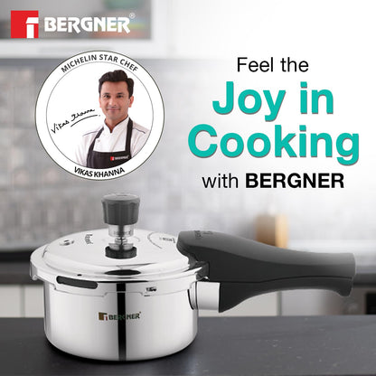 Bergner Junior Trimax Triply Pressure Cooker | 1 Litre | Outer Lid Mini Pressure Cooker |