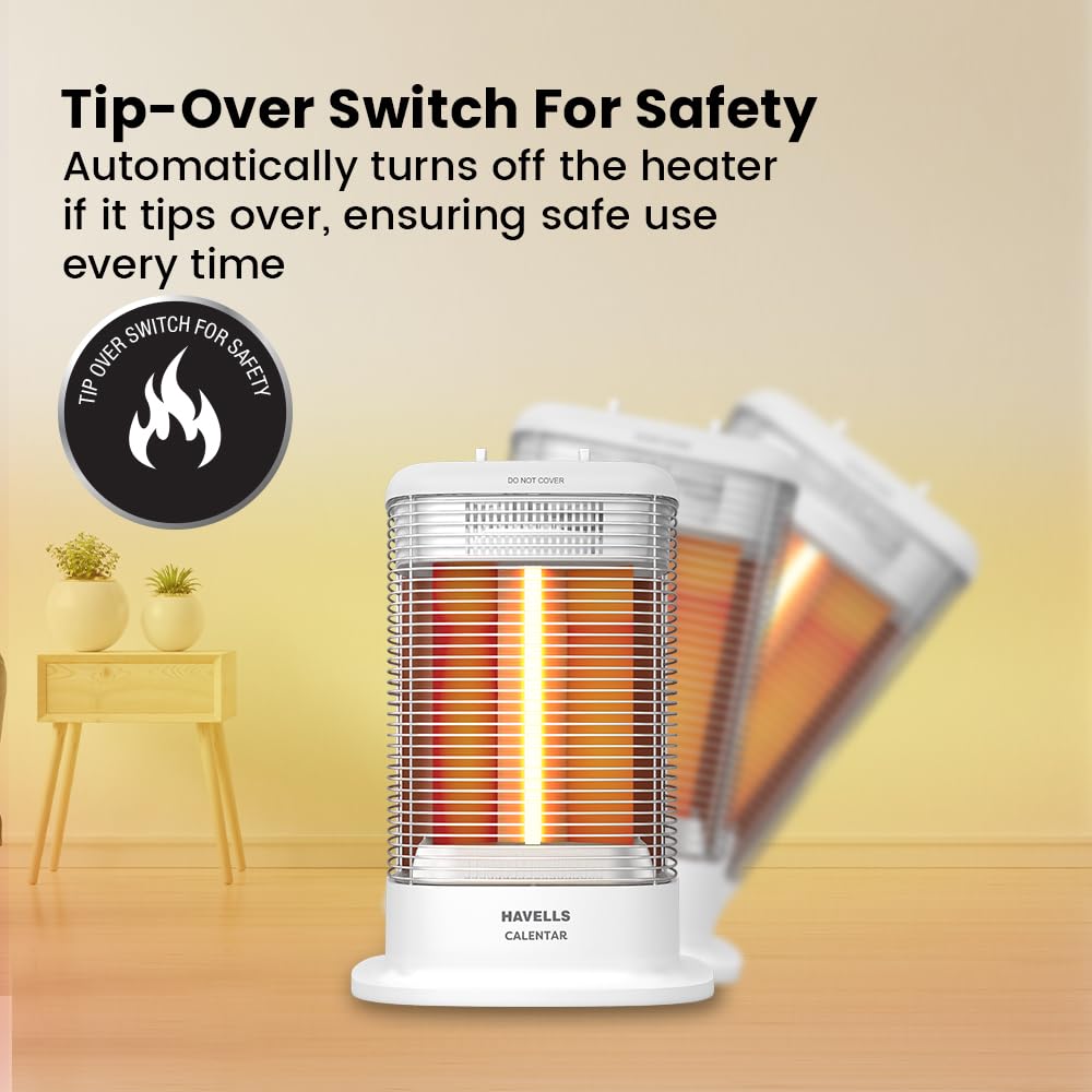 Havells Calenter | 1050 Watt | Room Heater | 3 Carbon Heating Tube | 3 Heat Setting