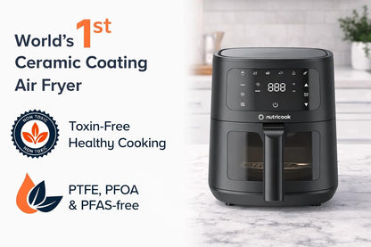 Nutricook Vision AIr Fryer | 4.5 L | 6 Cooking Programs | 1300W | 2 Years Warranty | Black |