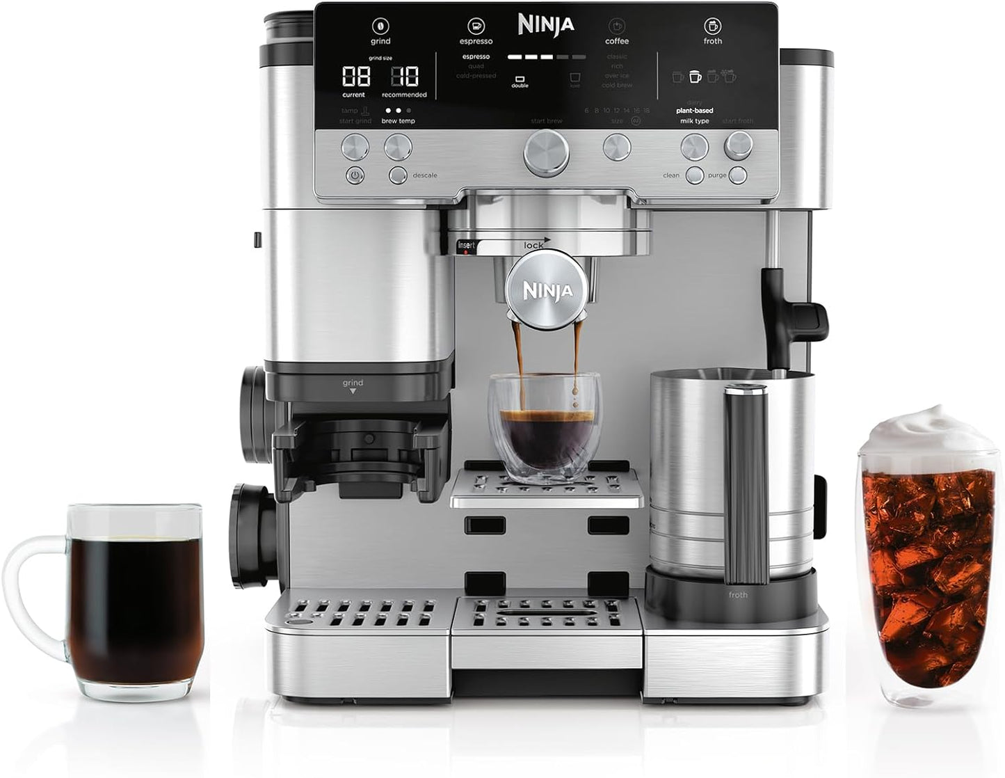 Ninja Luxe Café Premier 3-in-1 Espresso Machine with Built-in Grinder & Scale | Stainless Steel Coffee Maker | Barista Style Coffee at Home |