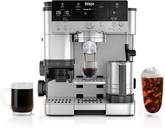 Ninja Luxe Cafe Premier 3-in-1 Stainless Steel Espresso Machine | Built in Grinder & Scale |