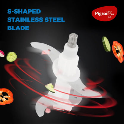 Pigeon Sharp Electric Chopper | 4 Stainless Steel Blades | Portable | Effortless Chopping Fruits & Vegetables ||