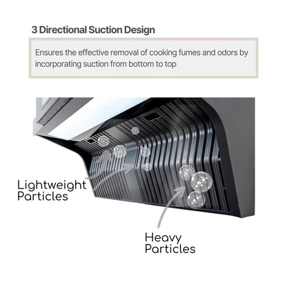 Beyond Appliances Orion Chimney with Smart Screen & Speaker 90 cm 1400 m3/hr Filterless Auto Clean (Black)