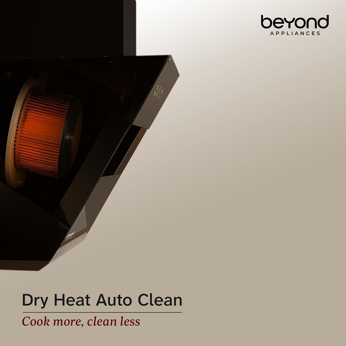 Beyond Appliances Eris BLDC Kitchen Chimney | 1800 CMH Suction | Auto Clean | Filterless | Smart Touchscreen