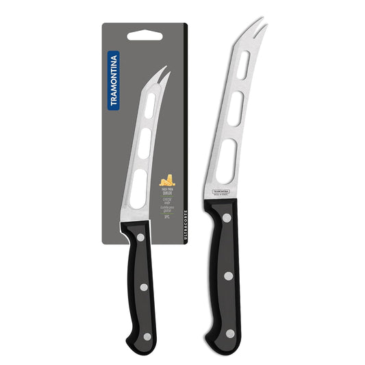 Tramontina Ultracorte Cheese Knife | 15 cm Stainless Steel Blade | Non-Stick 3-Hole Design | Antimicrobial Polypropylene Handle | Dishwasher Safe | 5-Year Warranty |