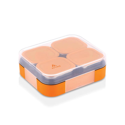 Attro Admire 4 Compartment SS Lunch Box | Removable Containers with Lids |