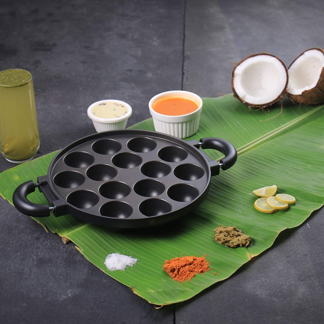 Buy Wonderchef Paniyarakkal | Non-stick |23 cm | 15 Cativies | Black |