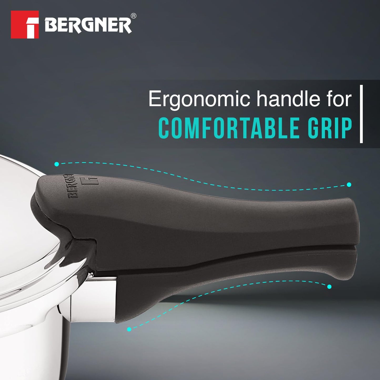 Bergner Trimax Stainless Steel Pressure Cooker | 3 Litre | Easy Locking |