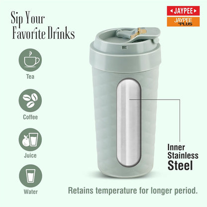 JAYPEE Luxip Sipper Pu Insulated Inner Stainless Steel  | 385ml | Pista Green |