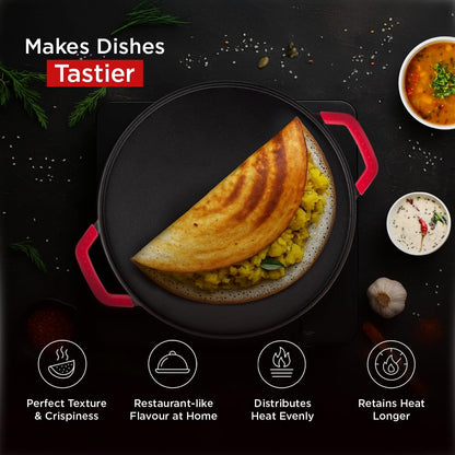 Pigeon Imperi Dosa Tawa 300 mm | Toxin-Free | Double Side Handles | Naturally Non-Stick |