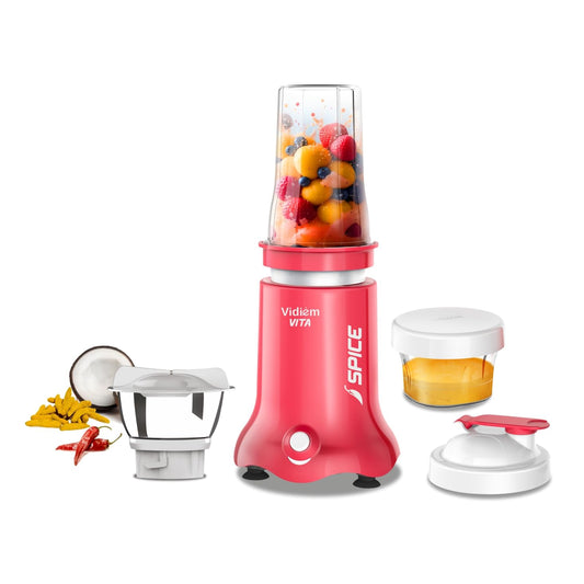 Vidiem Vita Spice Personal Blender | 500W | 3 Jars (250 ml +500 ml& 300ml) | 3 Year Motor Warranty |