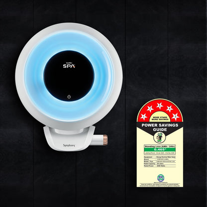 Symphony SPA Geyser with PUROPOD Filter | White | Hairfall Control Smart Geyser