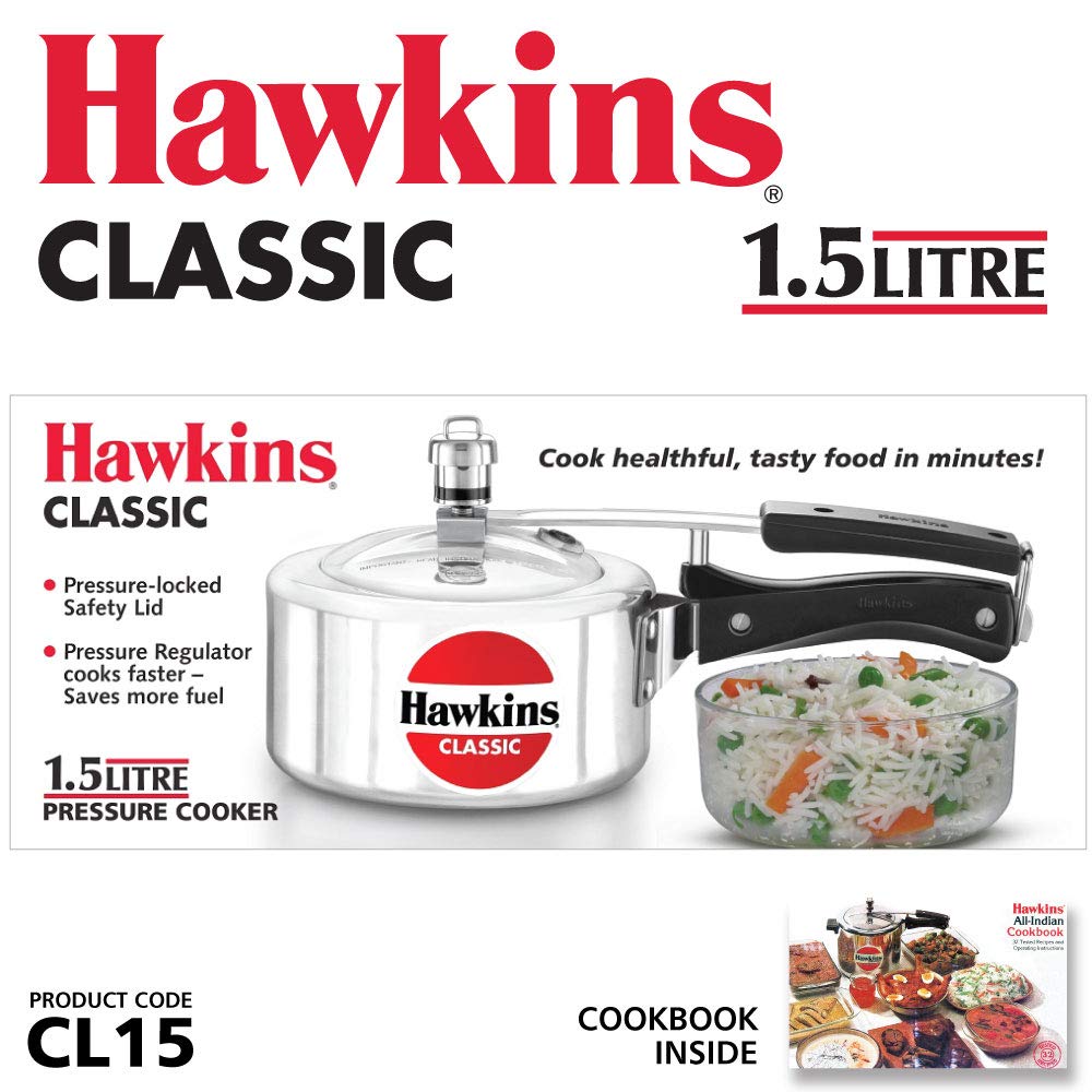 Buy Hawkins Aluminium Pressure Cooker | 1.5 Litre | Easy Handling |