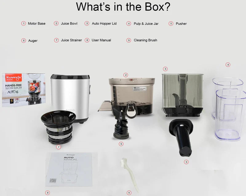 Kuvings AUTO6 | Slow Juice | Silver | Vegetable Juicer